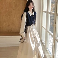 outfit woman set spring outfit women one set women outfit French Temperament Wear Denim Vest Dress S