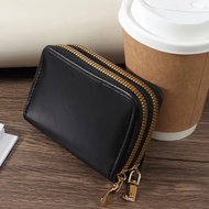 Laciola Dompet Wanita Polos Soft Touch Lembut 2 Ruang Double Zipper Banyak Slot Kartu Koin Kunci Imp