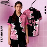 Black and pink butterfly patterned football jersey baju jersey custom nama COQUETTE RIBBON jersey co
