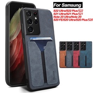 [Woo Fashion Case] กระเป๋าสตางค์กระเป๋าใส่บัตรเคสโทรศัพท์สำหรับ Samsung Galaxy S20 S22 S23 S21 FE Plus Note 20ฝาหลังหนังเป็นพิเศษ