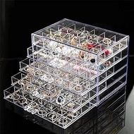 CHADWICK 5-Tier Clear Acrylic Jewelry Organizer Box with Drawers - Perfect Storage Solution for Necklaces, Bracelets, Earrings, Rings &amp; More (9.3 * 5.3 * 7 Inch (Upgraded))
