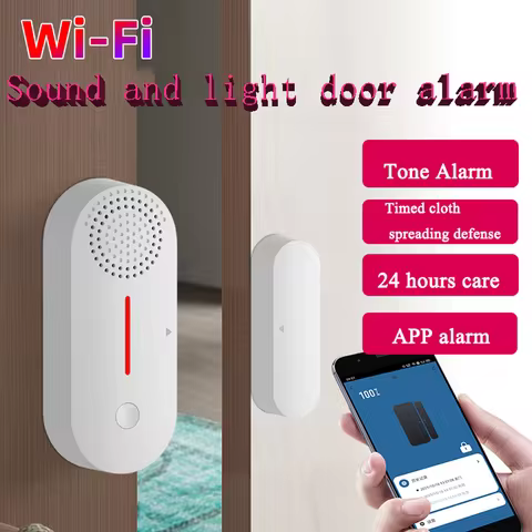 Door Magnetic Sound and Light Door Magnetic Alarm Graffiti WIFI Door Magnetic Sensor Smart Door Magn