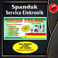 Electronic service Banner / service Banner / Custom Banner Size 2 x 1 meter