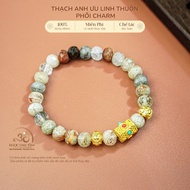 Jade Dan Tam - Auspicious Quartz Bracelet with Hexagonal Charm 6x8mm - Metal Element