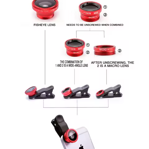 3in1 Fisheye Lens Wide Angle Micro Camera Lens for iPhone 14 13 3IN1 Zoom Fish Eye Len for Smartphon