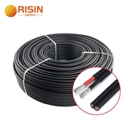Risin Solar PV Cable Double Core 2x4mm 2x6mm 2PfG 1169 PV1-F Two Core 1000V DC Wire for Solar Power