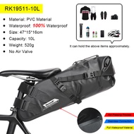 Rhinowalk Bicycle Saddle Bag 5L-10L-13L Large Capacity Waterproof Bicycle Tail Bag Reflective Foldable Seat Bag Cycling Storage Bag Trunk Hanging Bag Mountain Road Bike For Brompton and 3Sixty