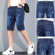 MOLLGE Seluar Jeans Lelaki Jeans Slim Fit ผู้ชายตัดตรงกางเกงยีนส์ Pendek กางเกงขาสั้น Seluar Panjang Celana Jeans Denim