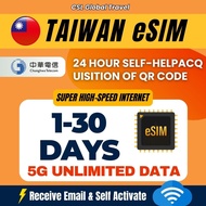 【CSL】Taiwan eSIM | 3-30 Days | High-speed UNLIMITED GB | 台湾上网卡 | Taiwan Travel Prepaid Sim Card