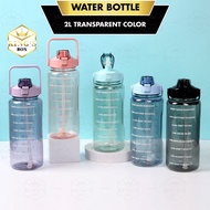 KGB 2000ml Reminder water bottle with straw scale big bottle 2Liter gym bottle sport water bottles