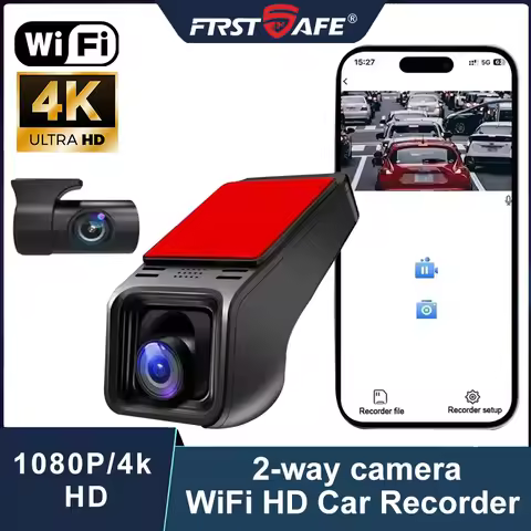 Universal 4K Car Dash Camera WiFi APP Control | 24/7 Parking Monitor DVR | 2K/1600P/1080P Multi-Reso