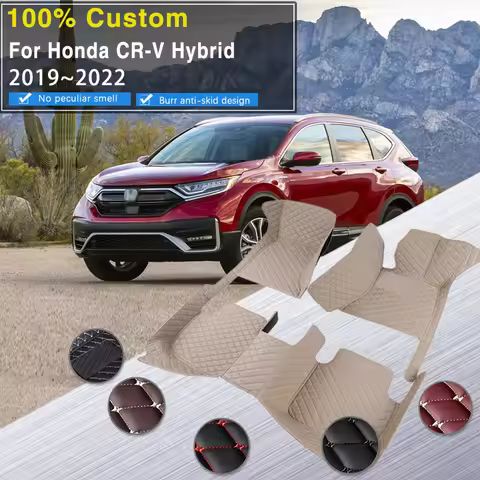 RHD Car Floor Mats For Honda CRV CR-V Hybrid RT5–RT6 RW1–RW8 2019 2020 2022 2021 Leather Car Mats Fu