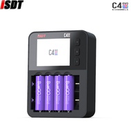 ISDT C4 EVO Smart Battery Charger with Type-C QC3.0 Output for AA AAA Li-ion Battery with IPS Displa