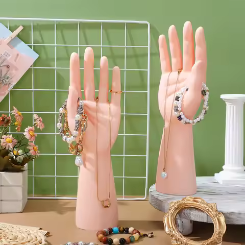2Pcs Hand-Shaped Jewelry Holder Mannequin Hands Decorative Display Stand for Watches Rings Bracelets