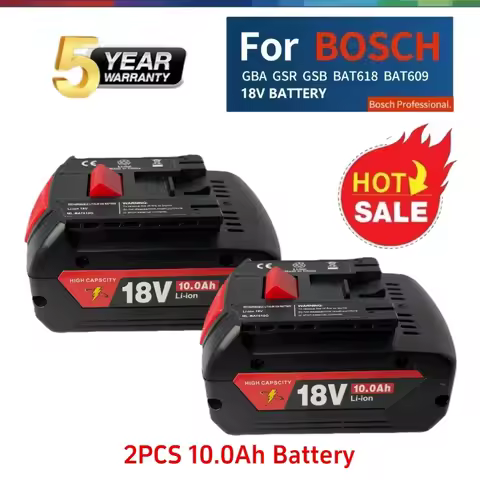 18V 10.0Ah replaceable Bosch 18V power tool battery, suitable for Bosch tool GST 185-LI GBH 18V-22 X