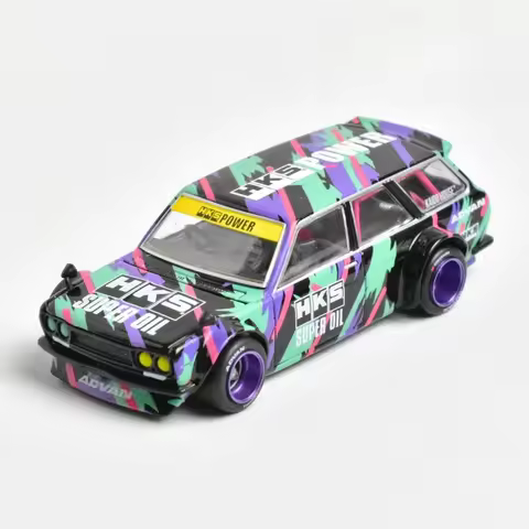KaidoHouse+MINIGT 1:64 Datsun 510 Wagon HKS alloy car model