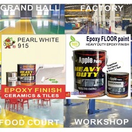 PEARL WHITE 915 ( 5L ) APPLE BRAND EPOXY  • Floor Coating / Heavy Duty Protection / EPOXY FLOOR PAINT / CAT EPOXY LANTAI / CERAMIC TILES CEMENT