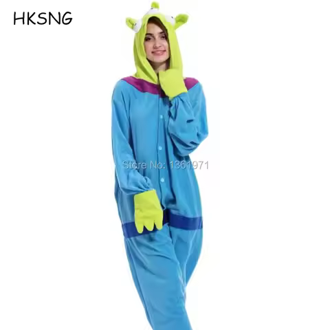 HKSNG Adult Winter Warm Cartoon Animal Alien Sangan 3 eyes Monster Onesie Kigurumi Pajamas Cosplay P