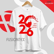 Fusion Tex CNY 2026 Pure cotton soft breathable unisex round neck T-shirt CNY26/09