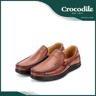 Crocodile Men's Cow Leather Mocassin Shoes- Coffee  372504-XC1SV-33LP