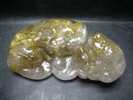 風水 金髮晶 貔貅 元寶 金錢 蟾蜍 擺件 13cm