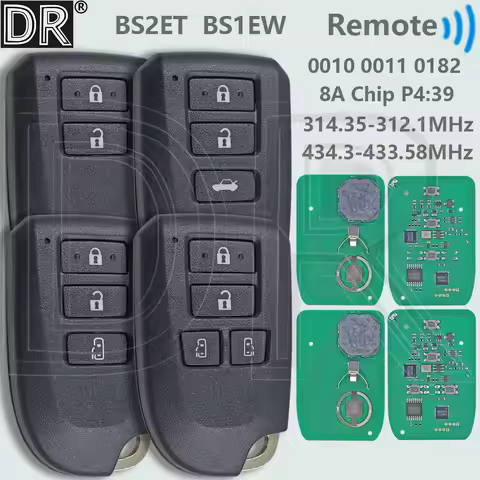 DR 314.35-312.1 434.3-433.58 8A Chip P4 39 Board 0010 0011 0182 Proximity Car Remote Key For Toyota 