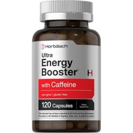 HorbäachEnergy|120Capsules|withCaffeine,Ginseng&VitaminB12|DailyEnergyBoosterPills|Non-GMO,GlutenFre