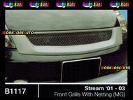 B1117 Honda Stream 01-03 Fiber Front Grille With Netting (Mugen) Body kit Bodykit