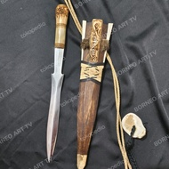 Dohong hulu tanduk bilah 30cm motif Dayak ngaju