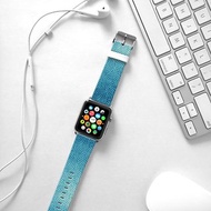 Apple Watch Series 1 , Series 2, Series 3 - Apple Watch 真皮手錶帶，適用於Apple Watch 及 Apple Watch Sport - Freshion 香港原創設計師品牌 - 湖水藍波浪紋 66