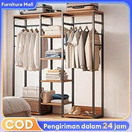 Furniture Stand Hanger Kayu Rak Gantungan Baju Serbaguna Rak 5 Susun lemari Rak Gantungan Baju Denga