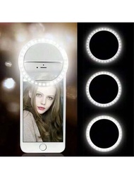 1入usb充電式led自拍光環手機鏡頭自拍燈環,適用於iphone、三星、小米手機自拍燈