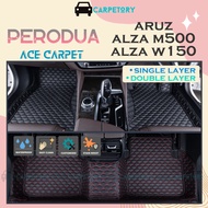 PERODUA Alza Aruz M500 W150 SUV Car Carpet Carmat Interior Alas Kaki Kereta Black Ace Carpet