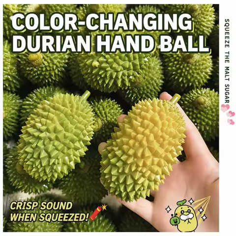 Color Changing Durian Fidget Squeeze Ball Crispy ASMR Sensory Squishy Handmade Stress Relief Ball Cr