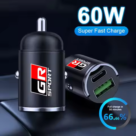 1Pcs Car Charger USB Type-C Fast Charging Adapter Car Accessories For Toyota sport GR Sport RAV4 C-H