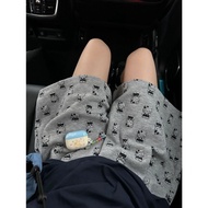 Cat print shorts women loose pants trend