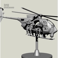 AH-6 Little Bird Helicopter with 6 Figure 1/72 or 1/35 3D print model