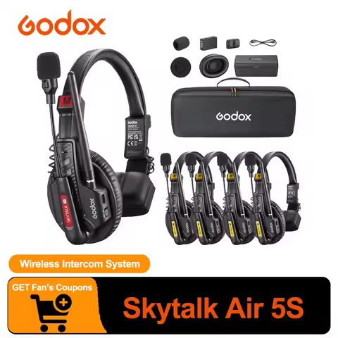 GODOX Skytalk Air 5S 2.4G Full-Duplex Wireless Intercom System for Group Communication with Noise Fr