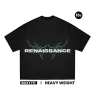 Kemeja-T Dominate Labs Boxy 16s Kemeja-T Bersaiz Besar Kod Heavyweight Lelaki Hitam Wanita