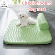 Dog and Cat NestChequerboard Leather Pet Bed Dog Bed Summer Breathable Kennel Dog Mat