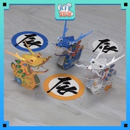 3 chibi Dragons animal paper model