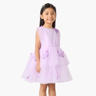 Babyshop Juniors Round Neck Sleeveless Dress With Butterfly Applique