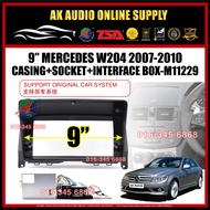 Mercedes Benz C-Class W204 / C200 2007 - 2010 ( Interface Box ) Android Player 9" inch Casing + Sock