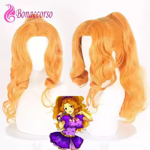 Pony Friends Adagio Dazzle Cosplay Wig The Pony Cartoon Anime Synthetic Ponytail Orange Long Curly W