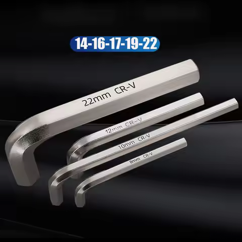 Heavy Nickel Plating Hex Key Wrench 22/19/17/16/14/12mm Hex Allen Key Large Model High Torque Profes