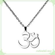 [CuticatefaMY] Silver Stainless Steel Pendant Necklace Aum Om Ohm Sanskrit Amulet Charms