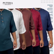 Putera Exclusive - Kurta Collar 3 Quarters Lelaki Muslim Tradisional Baju Raya Casual | Pack of 5