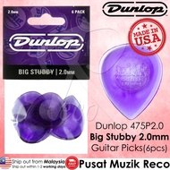 Dunlop 475P2.0 Big Stubby 2.0mm Guitar Picks Player Pack Guitar Pick (6pcs) Pick Gitar