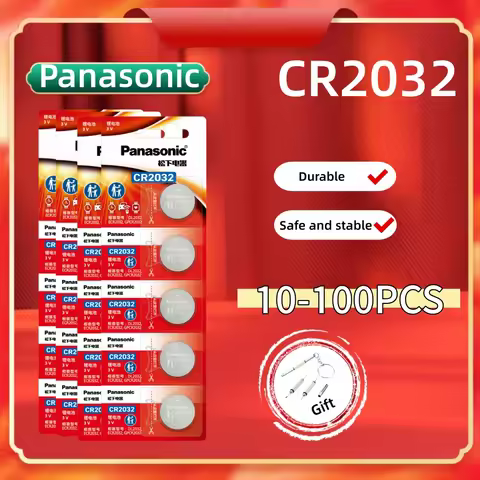 10-100PCS Panasonic 3V CR2032 Lithium Battery DL2032 BR2032 5004LC 2032 for Watch, Toys, Car Key, Ca