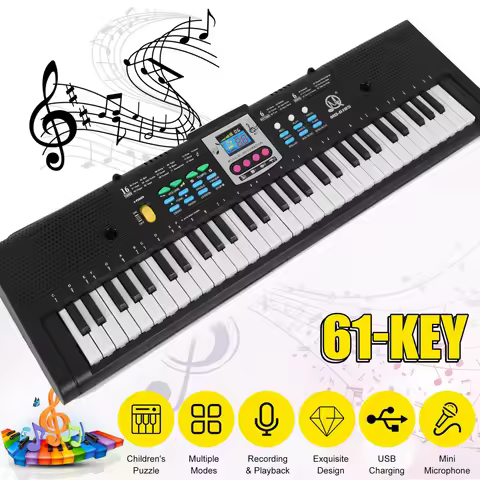 【HOT】61 Keys Digital Music Electronic Keyboard Kids Multifunctional Electric Piano for Piano Student